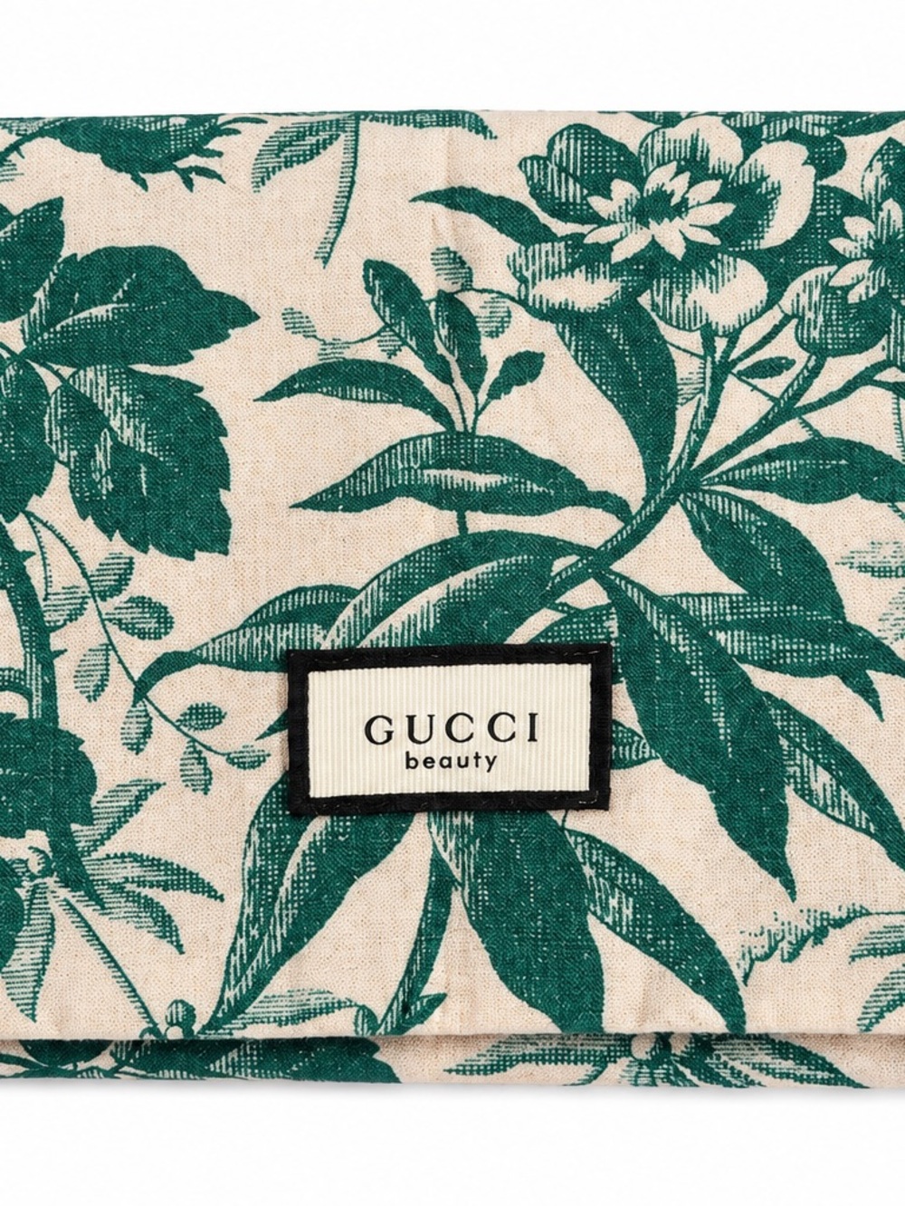 Gucci Bloom Y2 Floral Canvas Beauty Pouch in Green and Cream